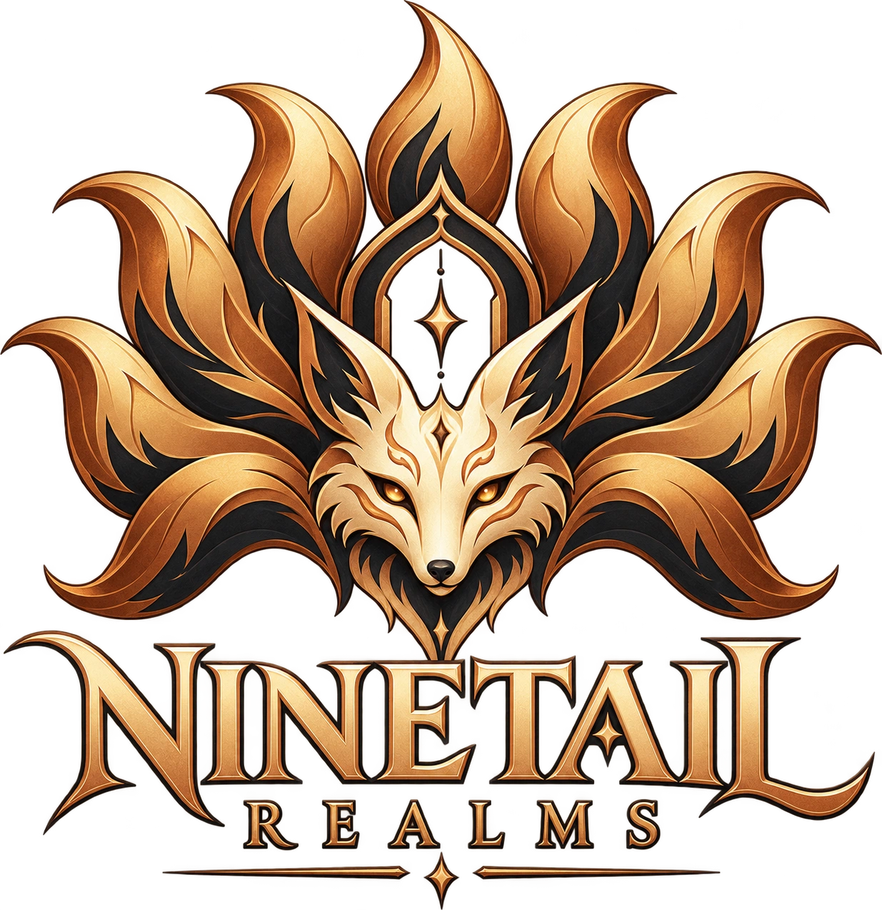 Established NineTail Realms fox and portal studio identity